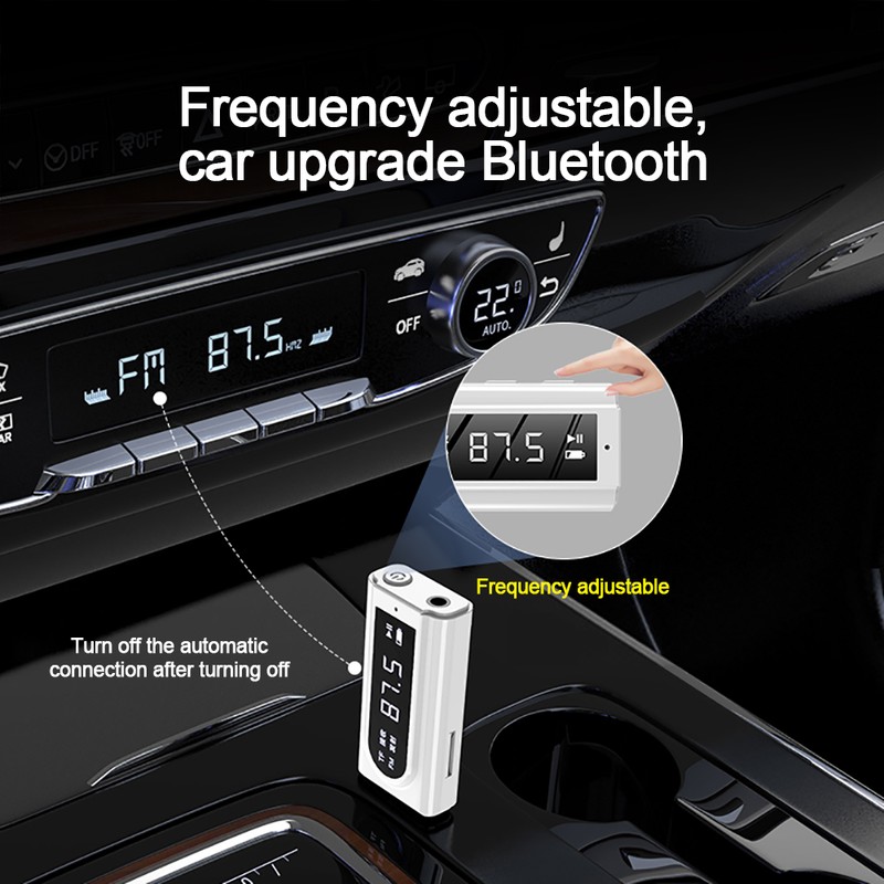 Car USB FM Receiver and Transmitter Aux Radio Bluetooth 5.0