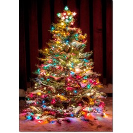 doodlecards Pack of 10 Christmas Cards and Envelopes Christmas Tree Design. Printed in UK, Premium Quality & 100% Recyclable.