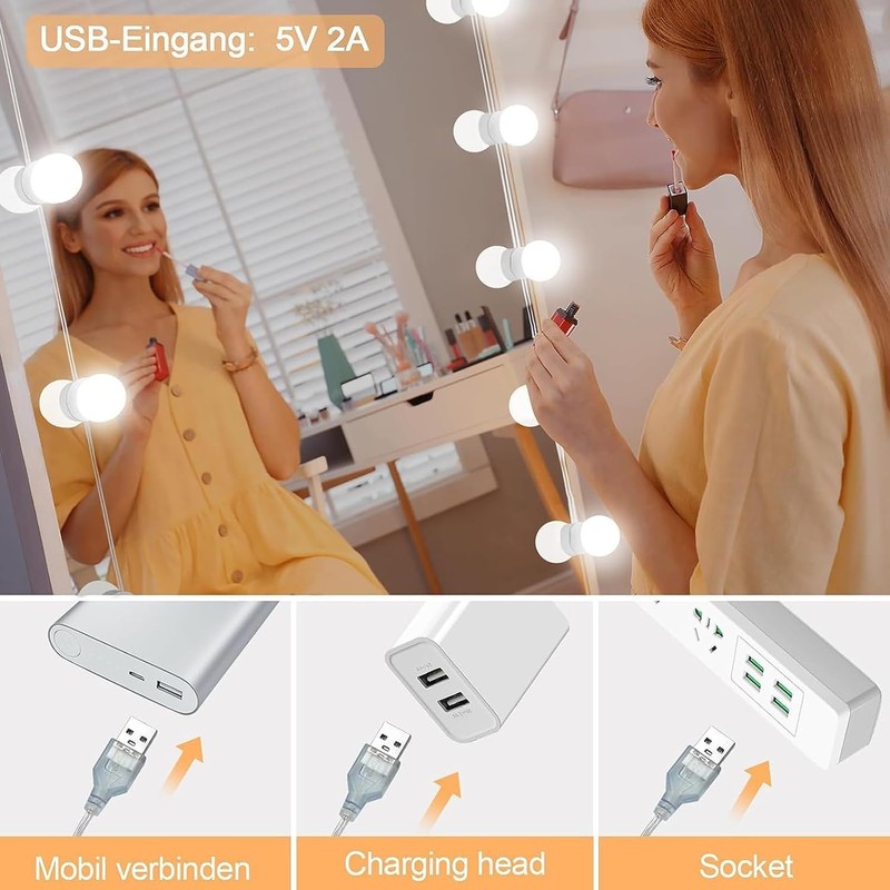 Pretmess Vanity Lights for Mirror, Hollywood Style Vanity Lights with