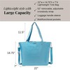 Large Carryall Tote Bag for Women - Lightweight Nylon Zipper