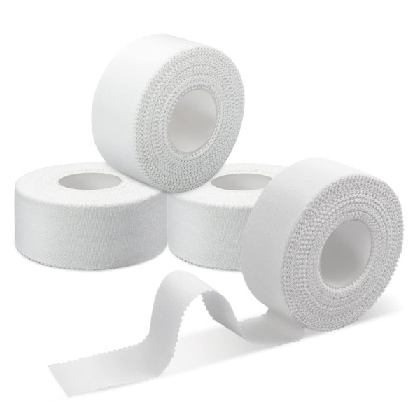 Suofuolef 4 Rolls of Sports Tape, 2.5 cm x 10 m, Tearable Sports Tape Bandage for Professional Sports (2.5 cm x 10 m)