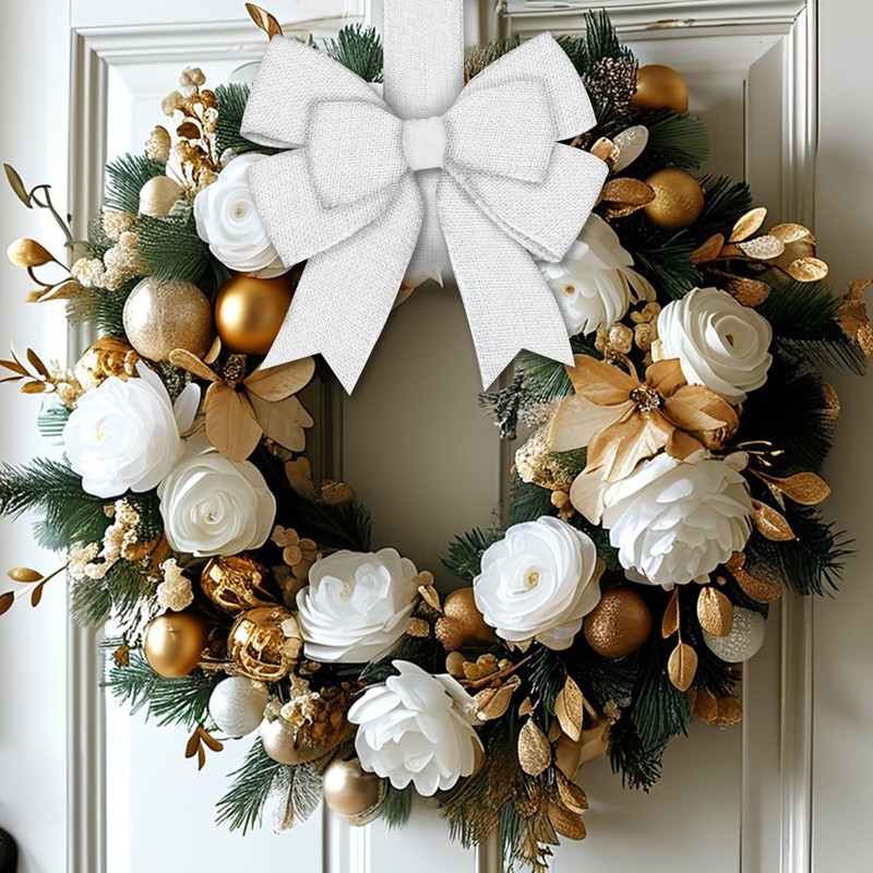 White Burlap Ribbon 2-1/2 Inch x 10 Yard - Mupera