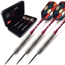 CUESOUL 24 Grams Tungsten Steel Tip Darts Set 90% Tungsten with Luxury Case