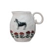 Dog & Flowers Stoneware Creamer