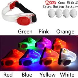 Premium LED Light Up Armband, Reflective Adjustable Wearable Silicone Running Belt Strap / Waterproof Glow in the Dark for Running Jogging Walking Cycling Concert Camping Outdoor Sports (Red)