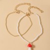 Inateannal Bohemian Pearl Beaded Anklet Personality Mushroom Pendant Ankle Chains