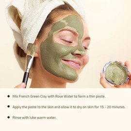 French Green Clay Powder 227 g | Face Mask Oily Skin, Deep Facial Cleanser, Softening Skin, Body Clay | Natural Detoxifying Mask