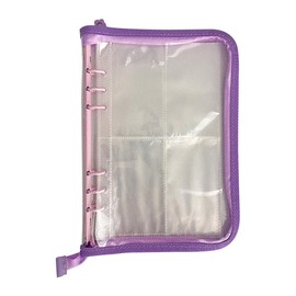 A5 Transparent Sticker Organizer Binder Glitter Sticker Storage Display Book Stickers Collecting Album Stickers Keeper Holder Travel Jewelry Organizer Book for Scrapbook Purple