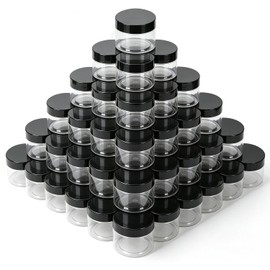 Paquete de 60 tarros de plástico de 4 onzas con tapas, recipientes pequeños transparentes de 120 ml para limo, caramelo, mantequilla corporal, especias, loción