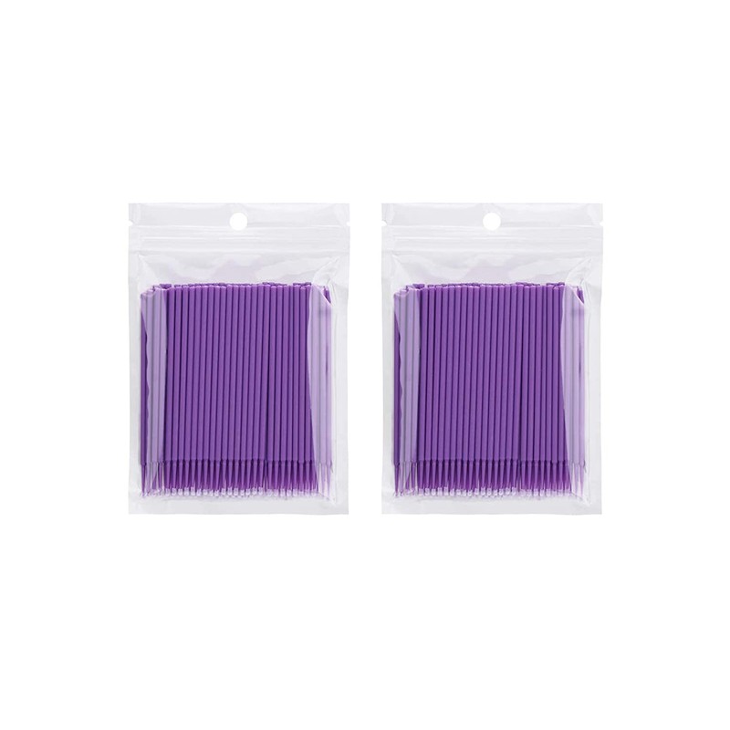 TAKUZA Pack of 200 Disposable Micro Brushes Eyelash Brushes for