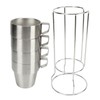 4PCS Camping Double Layer Cups Stainless Steel Food Grade Plastic