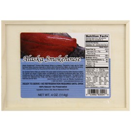 Alaska Smokehouse Smoked Sockeye Salmon Fillet In Wood, 4 Ounce Gift Box
