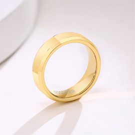 Mabohity Rings for Men Black Made of High-Quality Tungsten Steel Smooth Scratch Resistant Men's Ring - Elegant Friendship Rings & Partner Rings - 6 mm Gold Size 9-13, Tungsten steel