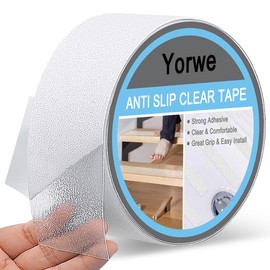 Yorwe Anti Slip Tape Transparent, More Clear and Comfortable Safety Track Tape (2" Width x 190" Long, Clear)