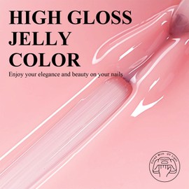 Imtiti French Styles Gel Nagellack, Jelly Pink Transluzent Pink Farbe UV/LED Soak Off Gel Lack für DIY Nail Art Maniküre und Pediküre zu Hause oder im Salon (0.34 Fl Oz-957)