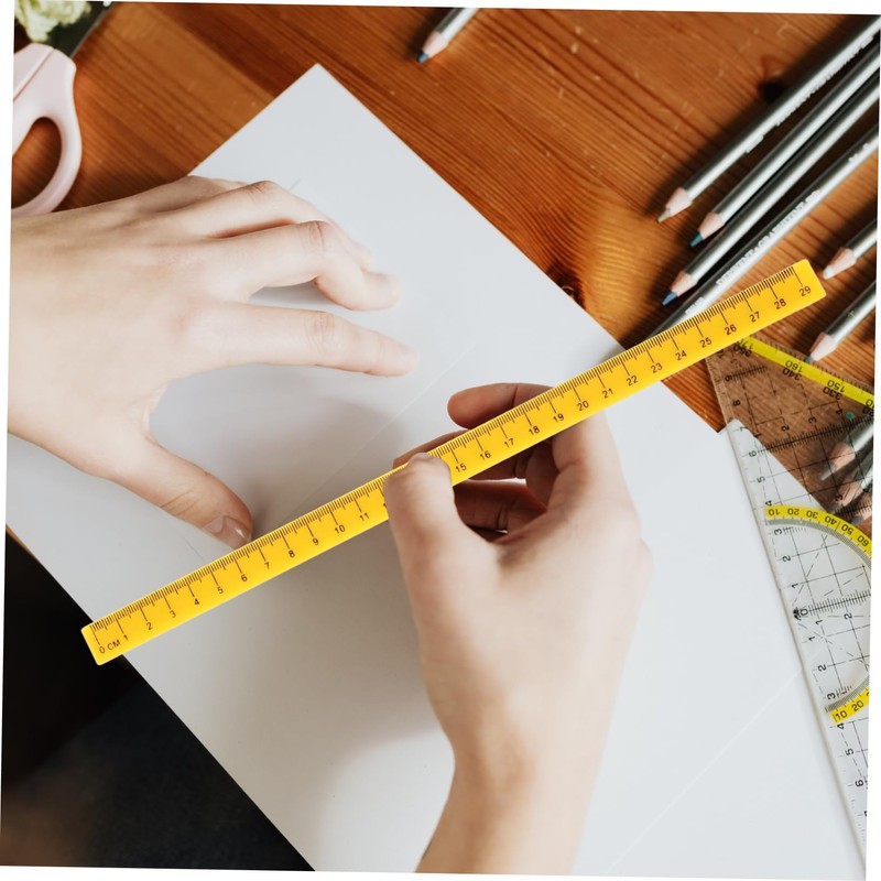 Gatuida 5Pcs Magnetic Plastic Ruler for Students Multi Function Measuring