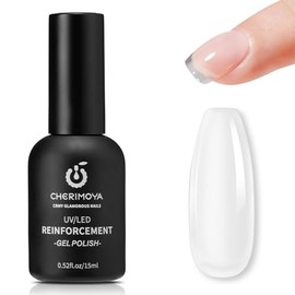 CHERIMOYA Gel UV LED de Refuerzo Nude Translúcido 15ml Reinforcement Builder Overlay Strengthener Gel Polish Soak Off, Fortalecedor Uñas Naturales Déb