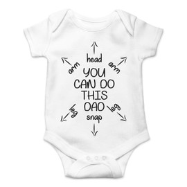 You Can Do This Dad - Funny Baby Essentials Bodysuit - Cute Baby Girl Clothes Newborn Boy Outfit (12 Months, White)