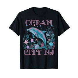 OCEAN CITY NJ DOLPHIN COLORFUL BEACH SOUVENIR T-Shirt