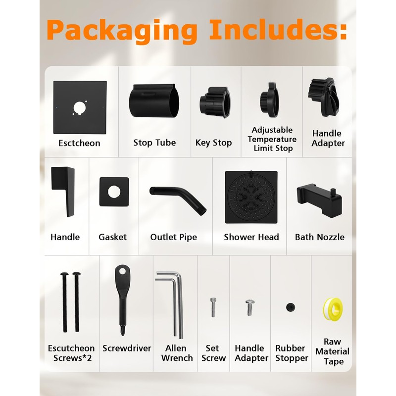 Compatible with moen T2473epbl Matte Black Shower Trim Kit, Genta