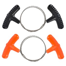 Vesaneae 2 PCS Stainless Steel Wire Saw, Emergency Chain Saw with Handle, Hand Pocket String Rope Saw for Outdoor Wood Camping Hiking Fishing Tool