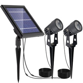 SUNLONG Solar Lights Outdoor Waterproof Solar Powered Spot Lights Aluminum Casting Landscaping Spotlight for Garden Yard Tree Uplight Downlight （Natural White）