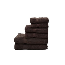 Elysian Linens Bath Towels Highly Absorbent, Soft Fade Resistant 100% Cotton Bath Towels, Hand Towels and Wash Cloth Set (Elysian Linens Deep Brown) 6-Piece 600 GSM