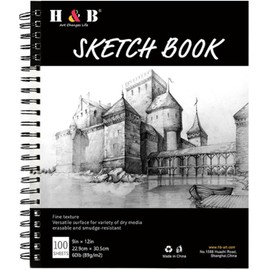 TGHVCQ Libreta de Dibujo Profesionales, Sketchbook Profesionales 100 Hojas 9x12IN, Cuaderno de Dibujo 300 G/M2, Block de Dibujo para Frente de Grano Grueso y Reverso de Grano Fino