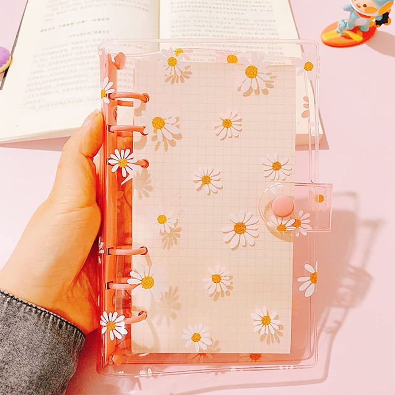 A6 Daisy 6 Ring Binder Covers PVC Notebook Cover Protector
