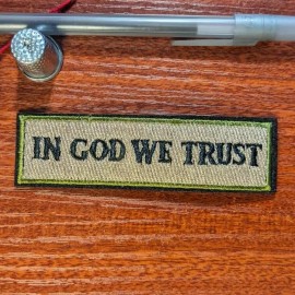 In God We Trust Patch 1.25x4" Military Camouflage Colors Embroidered Iron On