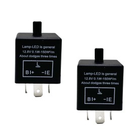 CF-13 LED Flasher Relay (Set of 2)- 3-Pin Adjustable Turn Signal Relay Duo for Enhanced LED Light Control