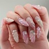 Almond Press on Nails Medium Fake Nails Pink Ombre False