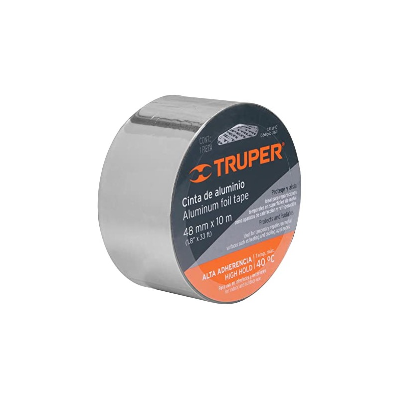Truper CALU-10, Cinta de aluminio de 48 mm x 10