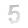 3-D House Number "5" Made of Stainless Steel 20 cm