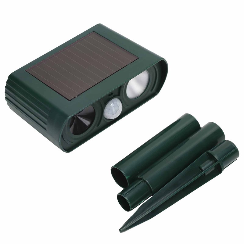 Solar Powered LED Animal Repeller Ultrasonic Waterproof Animal Repellent for