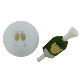 Hokushin Kai TB1328 Golf Tea & Ball Champagne Bottle Tees 1 Ball Set