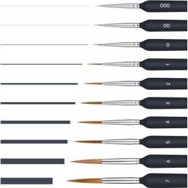 COOLKITALENT Pinceles Pintura Acrilica, 10 Piezas, Juego Profesional de Detalle Fino Acrilico para Artistas, Óleo, Acuarela, Miniatura, Modelo, Pintura Facial, manicura, Principiantes