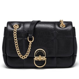 Cnoles Shoulder Bags for Women, Gold Chain Shoulder Strap, Evening Bag, Chain Bag Bags for Women, Leather Handbag, black