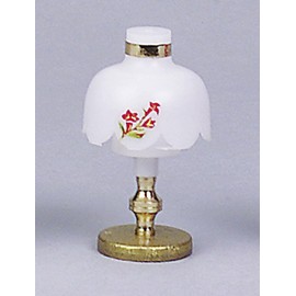 Rulke Rulke010431 Table Lamp with Brass Base and Printed White Plastic Screen, Multi Color