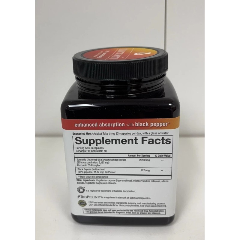 Youtheory Turmeric 2,250 mg, 210 Vegetarian Capsules -Enhanced Formula
