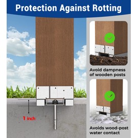 vikofan 6 PCS 6x6 Post Base for Concrete Interal 5.5x5.5" Deck Post Anchor Wood to Concrete Adjustable Galvanized Post Bracket with 1" Standoff for Deck Patio Gazebo Pergola Porch