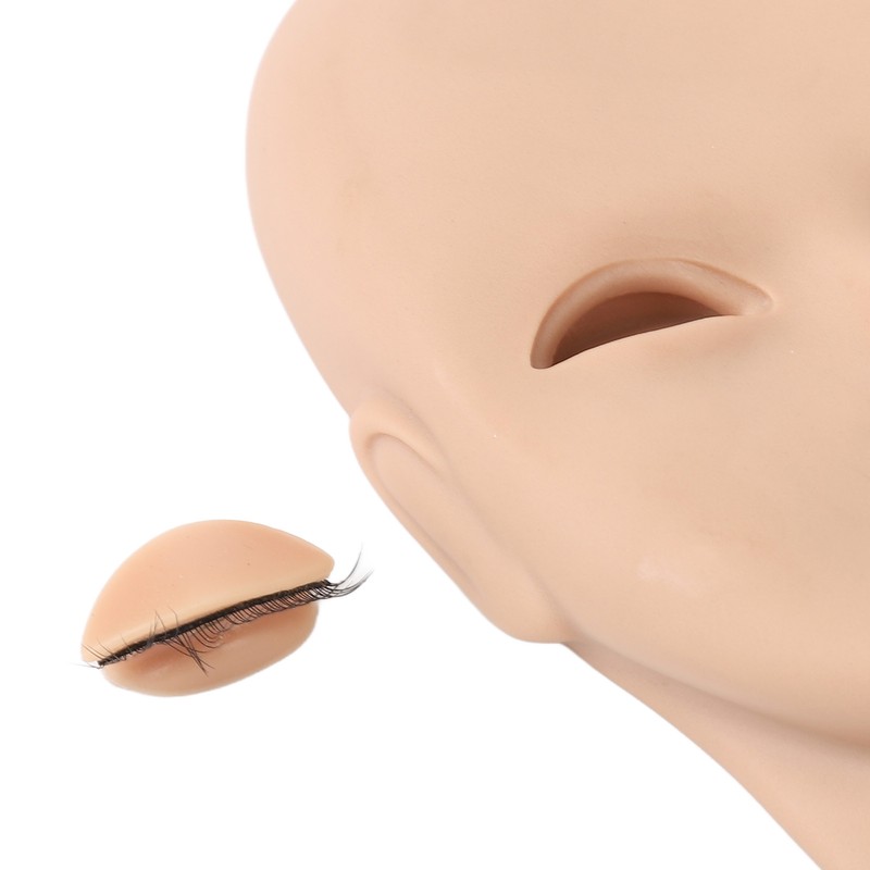 Lash Mannequin Head Reusable Soft Touch Rubber Replaced Eyelids Mannequin