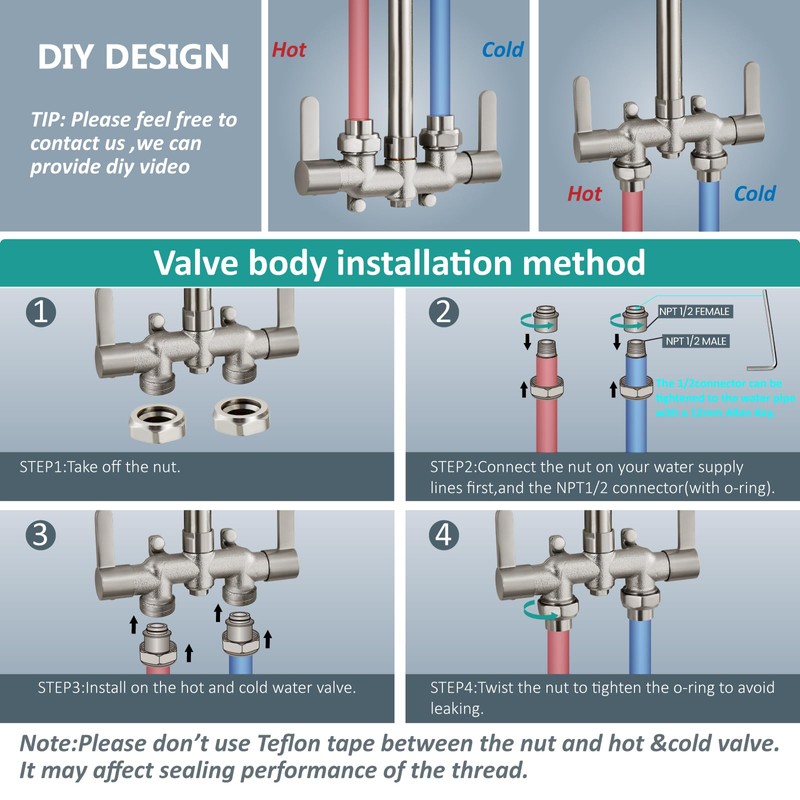 Aolemi Outdoor Shower Fixtures,Outdoor Shower Kit Faucet System 3 Inch