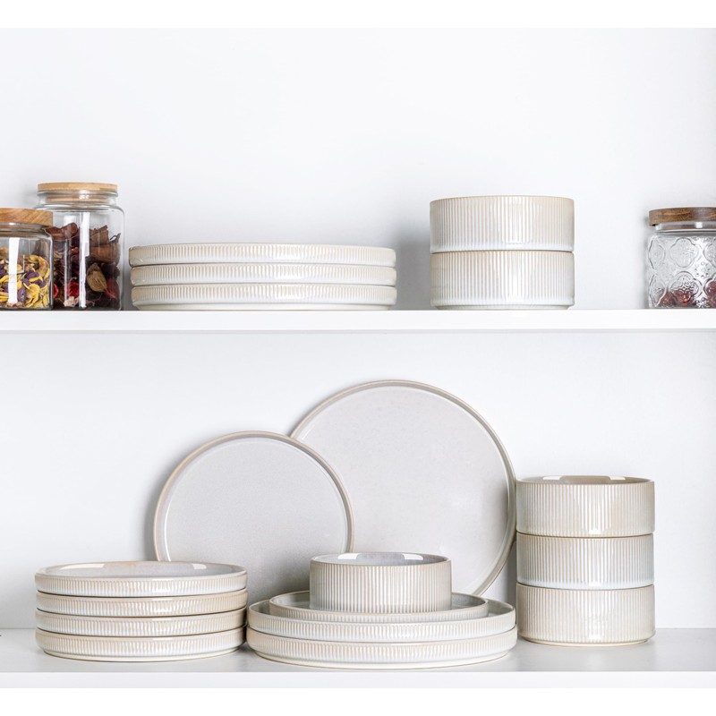 TheTerra Ceramic Dinnerware Sets for 4, 12 Pieces Porcelain Lightweight