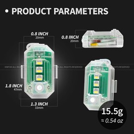 4PCS Wireless LED Strobe Lights with Remote Control, RGB Aircraft Strobe Lights HQWCPY High Brightness 8 Colors Waterproof Anti-Collision Night Warning Lighting for Car Motorcycle RC Aircraft Bike