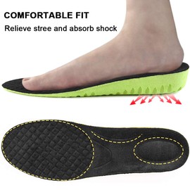 Ailaka - Plantillas elásticas que absorben los golpes y aumentan la altura, inserciones ortopédicas de repuesto para hombres y mujeres, Verde, altura del tacón: 3 cm, 5-9 M US Women/3-7.5 M US Men