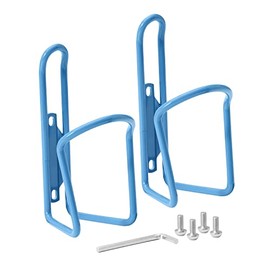 BW USA Aluminum Bike Water Bottle Cages – Great for MTB and Road Bicycles – 2 Pack - Azure Blue