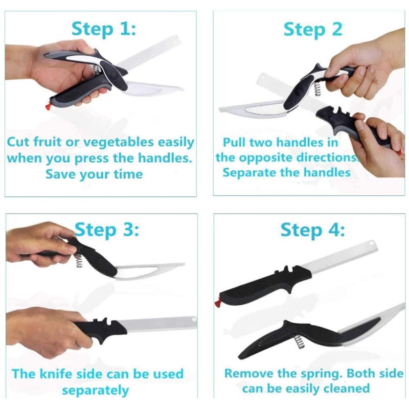 Clever Cutter, Kitchen Food Scissors Quick and Easy Cutting in