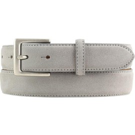 BELTINGER Suede Belt 3.0 cm | Suede Leather Belt for Men 30 mm | Suede Belt with Antique Silver Belt Buckle, Light grey, antique silver.