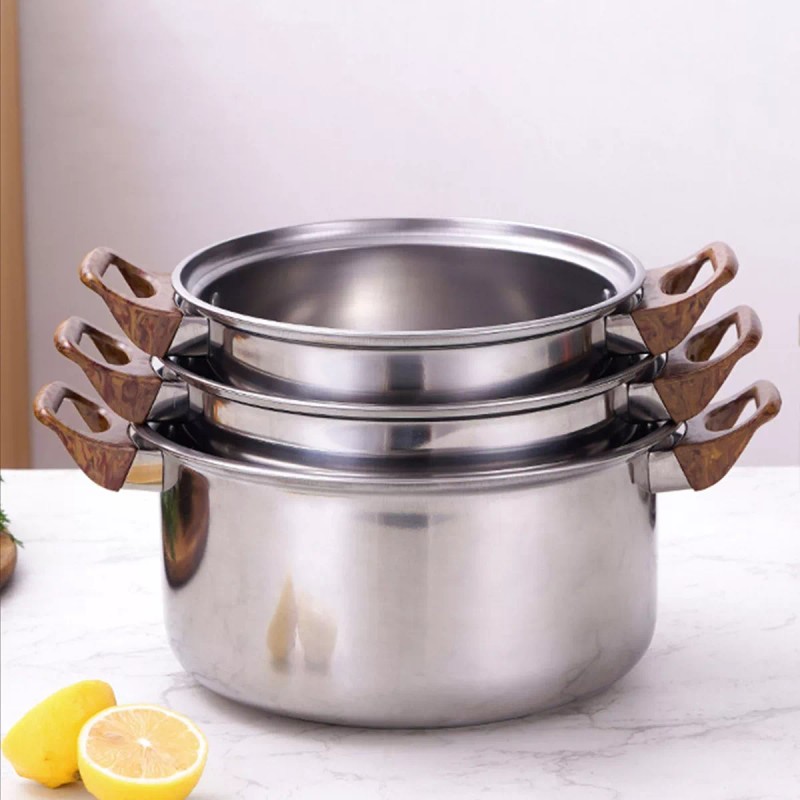 Generic 5 Pcs Juego De Ollas De Sopa De Acero